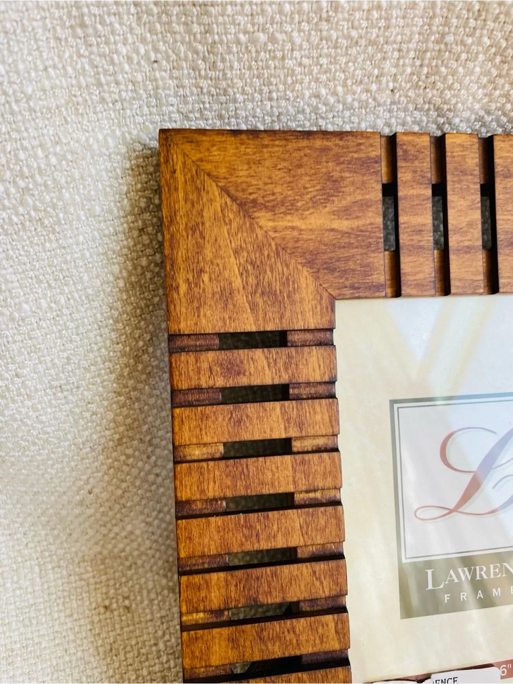 Lawrence Frames Brown Wood Modernist Slatted Picture Frame Fits 4x6
